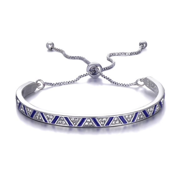 Ivonne Destination Jewelry - New Silver Color Adjustable Enamel Bracelet